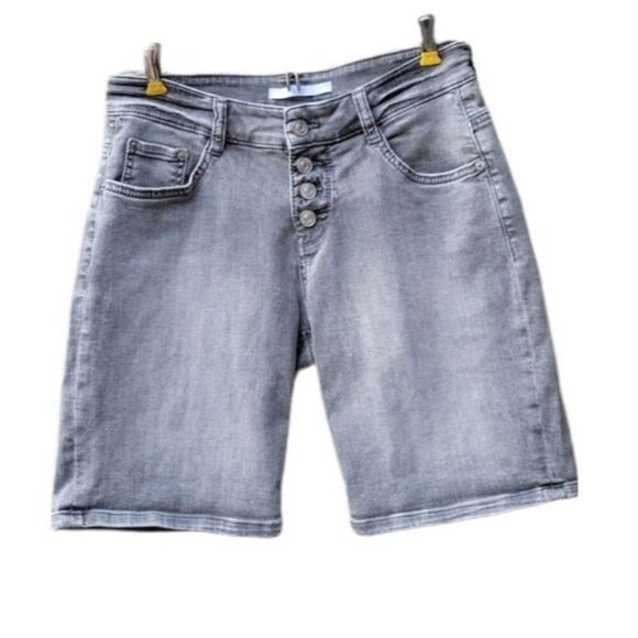 Vintage Y2K MAC-Jeans Mens 34 Gray  Chambray Button Front Shorts Germany - Picture 1 of 9